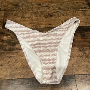 Hollister Pink and White Striped Bikini Bottom